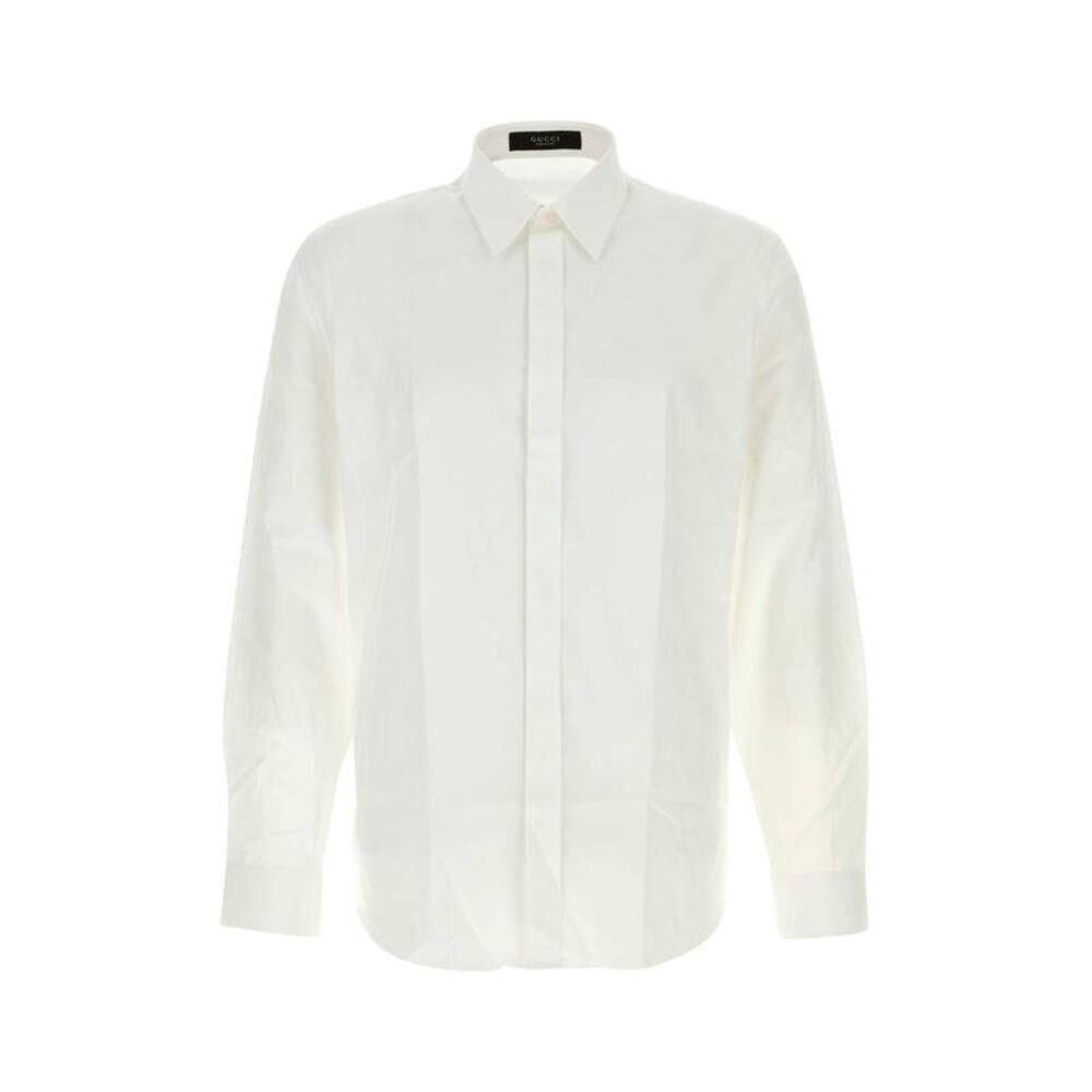 Gucci Men White Poplin Shirt